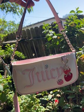 Juicy Couture Pink and Cream Strawberry Mini Shoulder Bag